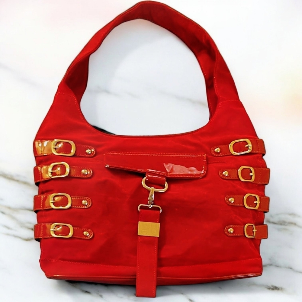 Ashro Red Women's Bag With Gold Accents NWT